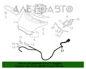 Cablu de deschidere a capotei Nissan Leaf 11-12