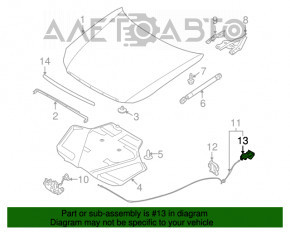 Manerul de deschidere a capotei pentru Nissan Murano Z51 09-14