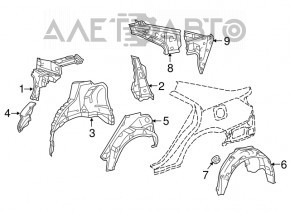 Aripa spate dreapta Nissan Versa 12-19 SUA