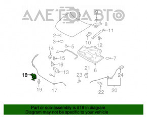 Manerul de deschidere a capotei subcapotei pentru Infiniti G25 G35 G37 4d 06-14