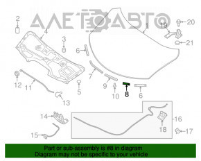 Уплотнитель капота передний правый первая часть Nissan Rogue 14-20