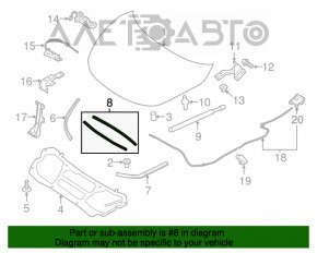 Garnitura capotei fata Nissan Murano z52 15-