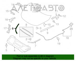 Garnitură capot dreapta Nissan Murano z52 15-