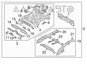 Panoul din spate Hyundai Tucson 16-18, set de 4 piese, albastru.