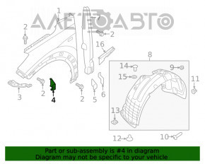 Suport aripi dreapta față centrală Hyundai Tucson 16-20