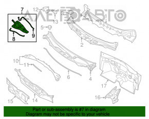 Grila de scurgere a apei a parbrizului dreapta Nissan Altima 13-18