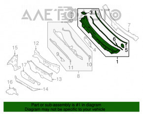 Grila stergatoarelor din plastic pentru Nissan Rogue 14-20