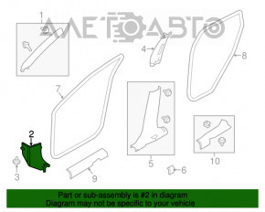 Capacul amortizorului frontal dreapta jos Nissan Rogue 14-20 negru