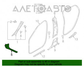 Capac prag interior dreapta fata Infiniti QX30 17- neagra, uzata, vopsita