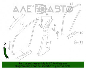 Capacul amortizorului frontal dreapta jos Infiniti QX50 19- negru, zgârieturi