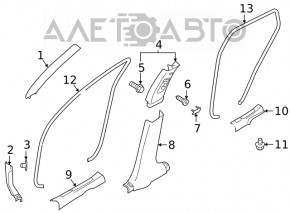 Capacul amortizorului frontal dreapta jos Infiniti QX50 19- negru, uzat