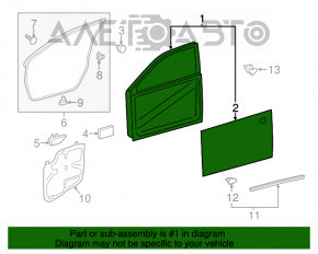 Ușa goală din față dreapta pentru Toyota Avalon 13-18
