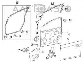 Ușa goală din față dreapta pentru Toyota Prius 30, 10-15