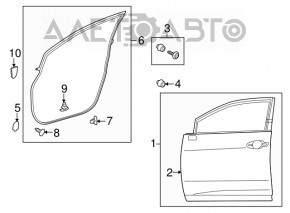 Ușa goală din față dreapta pentru Lexus RX350 RX450h 10-15