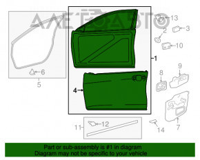 Ușa goală din față dreapta pentru Toyota Camry v55 15-17 SUA, nouă, originală OEM.