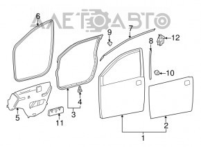 Дверь голая передняя левая Toyota Sienna 11-17