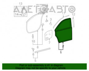 Ușa goală din față, stânga, pentru Toyota Highlander 08-13