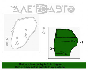 Дверь голая задняя правая Lexus RX350 RX450h 10-15