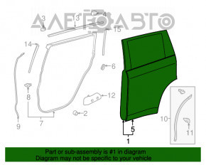 Дверь в сборе задняя правая Toyota Highlander 14-19