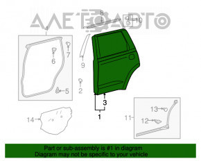Дверь голая задняя левая Toyota Sequoia 08-16