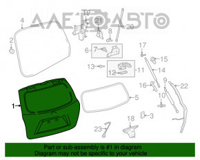 Ușa portbagajului goală pentru Toyota Highlander 08-13