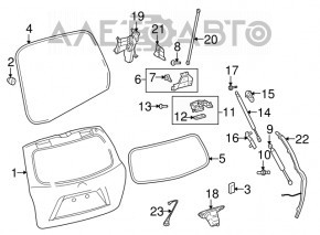 Ușa portbagajului goală pentru Toyota Highlander 08-13