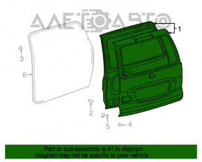 Дверь багажника голая Lexus GX470 03-09 мятая