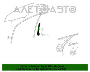 Geam ghidaj ușă față stânga Lexus RX350 RX450h 10-15