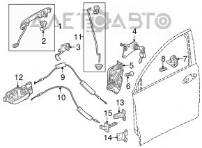 Buclele ușii din față dreapta de jos pentru Honda HR-V 16-22.