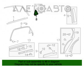 Panoul lateral din spate dreapta al ușii Lexus RX350 RX450h 10-15, triunghiular