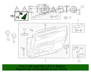 Capac oglindă interioară dreapta pentru Lexus ES300h ES350 13-18, neagră.