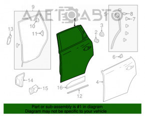 Дверь голая задняя правая Acura MDX 14-20