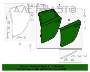 Дверь голая задняя левая Honda Accord 18-22 OEM