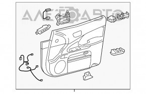 Capacul ușii, cartela frontală dreapta Lexus GS300 GS350 GS430 GS450h 06-07 maro cu bej.