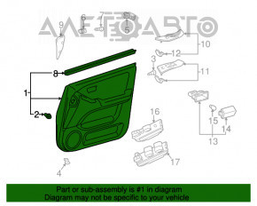 Обшивка двери карточка передняя правая беж кожа Lexus RX300 98-03