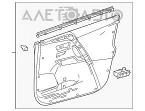 Обшивка двери карточка передняя левая Toyota Rav4 13-18 черн с черн вставкой