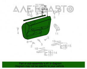 Capacul ușii, cartela frontală stânga bej Toyota Camry v30 2.4