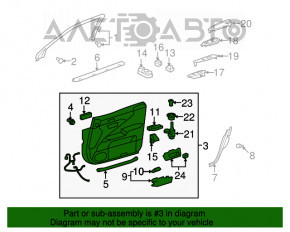 Capacul ușii, cartela frontală stânga Lexus LS460 LS600h 07-08 bej