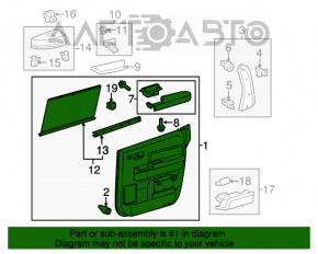 Capacul usii cardului din spate dreapta Toyota Sequoia 08-16