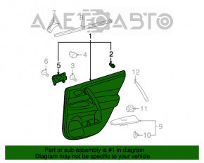 Capacul ușii spate dreapta Toyota Highlander 08-13, piele gri