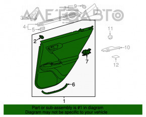 Capacul usii, cartela din spate stanga pentru Lexus CT200h 11-17, piele neagra.