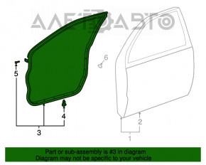 Garnitura ușii din față dreapta pentru Toyota Highlander 01-07