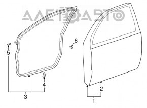 Garnitura ușii din față dreapta pentru Toyota Highlander 01-07