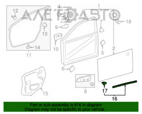 Уплотнитель двери передней левой низ Lexus ES300h ES350 13-18