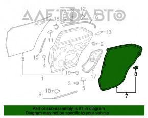 Уплотнитель двери задней правой Toyota Camry v70 18-24