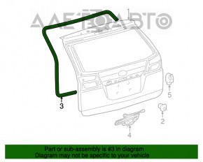 Уплотнитель двери багажника Toyota Sienna 04-10