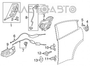 Buclele ușii din spate dreapta superioară Honda HR-V 16-22.