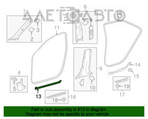 Capacul pragului din față dreapta interior Toyota Camry v55 15-17 SUA bej