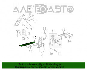 Capacul pragului din față dreapta interior pentru Lexus GX470 03-09, gri.