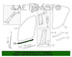 Capac prag interior fata stanga Lexus IS 14-20 negru.